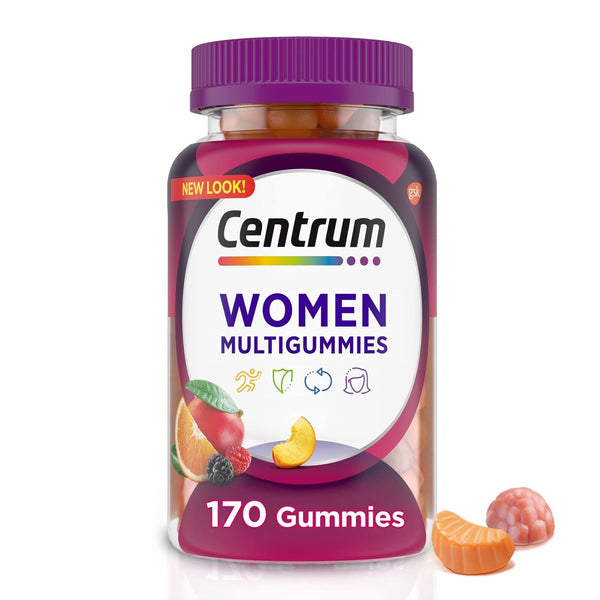 Centrum Women's Multivitamin Supplement Gummies, Assorted Fruit, 170 Ct