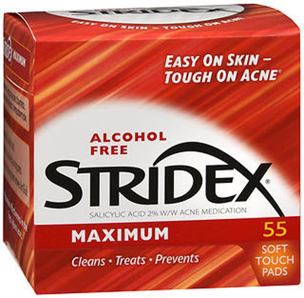 Stridex Maximum Strength Acne Control Soft Touch Pads, Alcohol-Free, 55ct