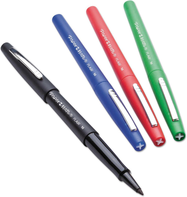 Paper Mate 8450152 Point Guard Flair Needle Tip Stick Pen, Purple Ink, 0.7Mm, Dozen