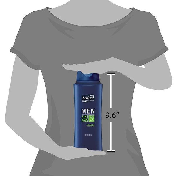 Suave Professionals Mens, 2 in 1 Shampoo/Conditioner, Alpine Fresh, 28oz