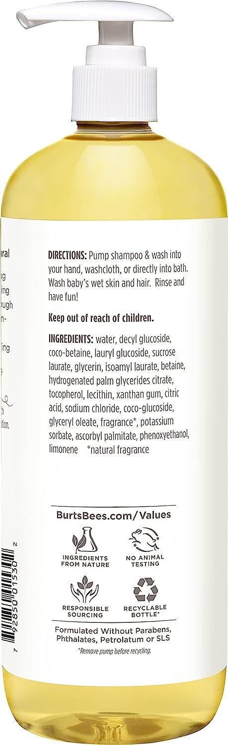 Baby Shampoo & Wash, Burt's Bees Tear Free Soap, Natural Baby Care, Original, 21 Ounce (Packaging May Vary)