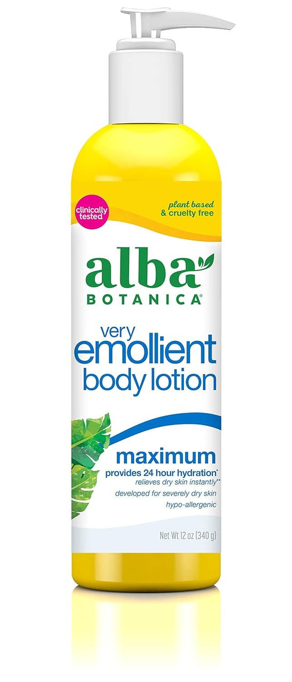 Alba Botanica Very Emollient Body Lotion, Maximum, 12 Oz