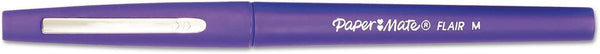 Paper Mate 8450152 Point Guard Flair Needle Tip Stick Pen, Purple Ink, 0.7Mm, Dozen