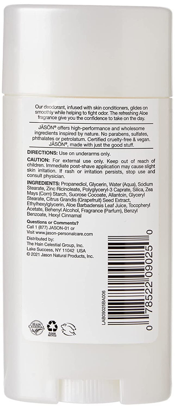 Jason Aluminum Free Deodorant Stick, Purifying Tea Tree, 2.5 Oz