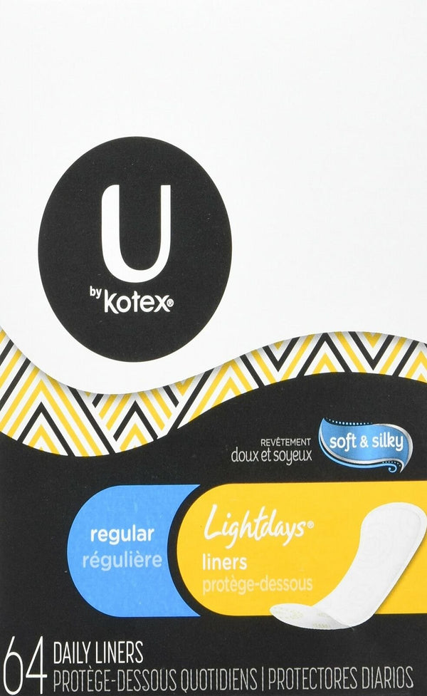 Kotex Natural Balance Lightdays Liners, Regular -64 ct.