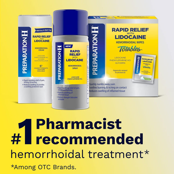 Preparation H Rapid Relief Hemorrhoidal Spray with Lidocaine, No-Touch Numbing