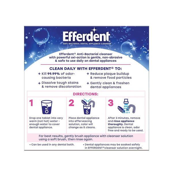 Efferdent Denture Cleanser Tablets, Complete Clean, Cleanser for Retainer and Dental Appliances, 44 Tablets
