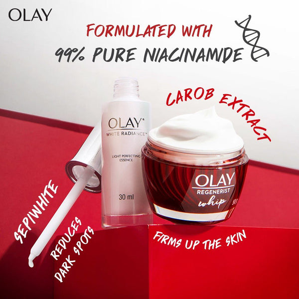 Olay Whips Power Duo Tone Perfecting Hydrating Essence (1 fl oz) + Regenerist Whip Cream (1.76 oz)