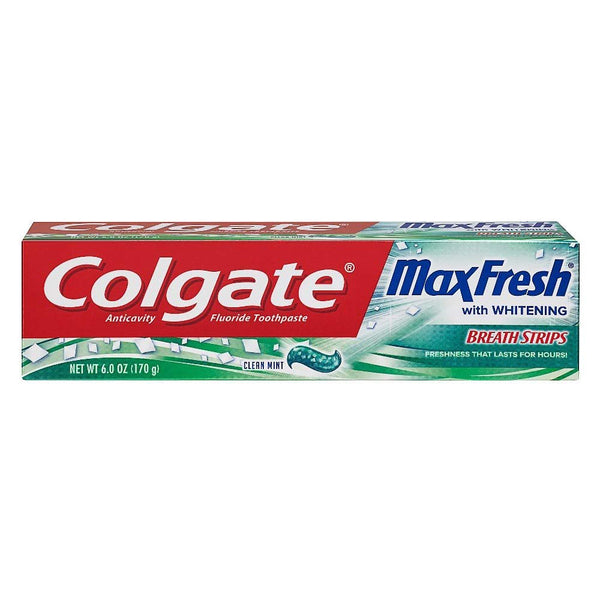 Colg Max Frsh Cln Mint Tp Size 6z Colgate Max Fresh W/Mini Breath Strips Whitening Clean Mint Toothpaste