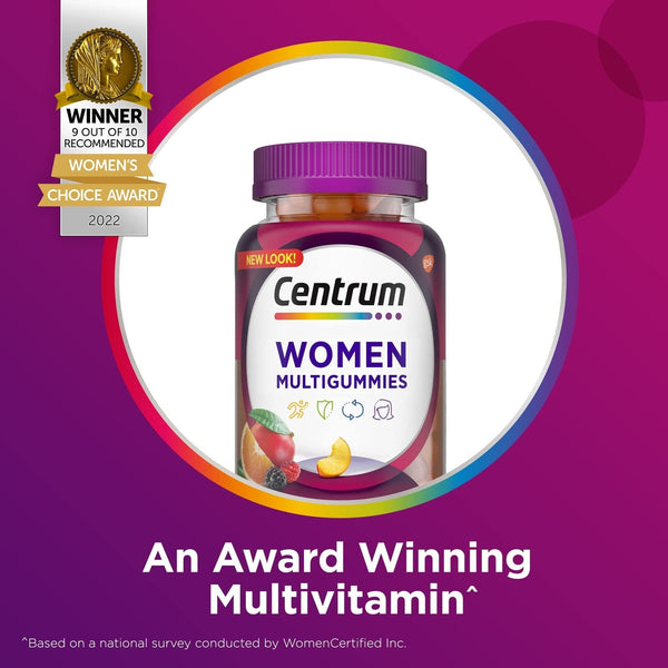 Centrum Women's Multivitamin Supplement Gummies, Assorted Fruit, 170 Ct