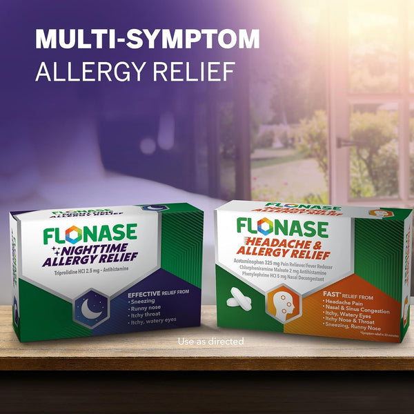 Flonase Nighttime Allergy Relief Tablets, Up to 6 Hours of Allergy Medicine - 36 Coated Tablets