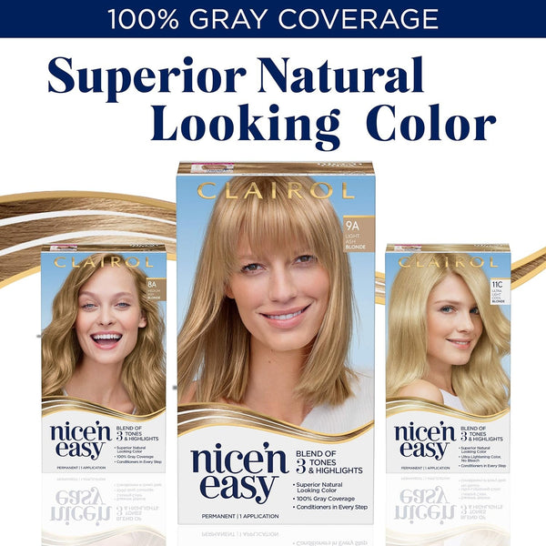 Clairol Nice'n Easy Permanent Hair Dye, 10PB Extra Light Pale Blonde Hair Color