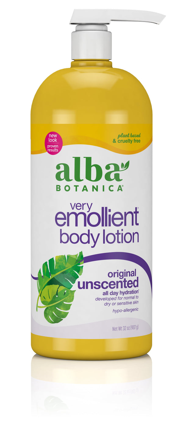 Alba Botanica Very Emollient Body Lotion, Original, Unscented, 32 oz