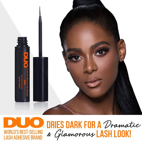 DUO Brush-On Strip Lash Adhesive, Dark Tone, 0.18 oz, 2-Packs